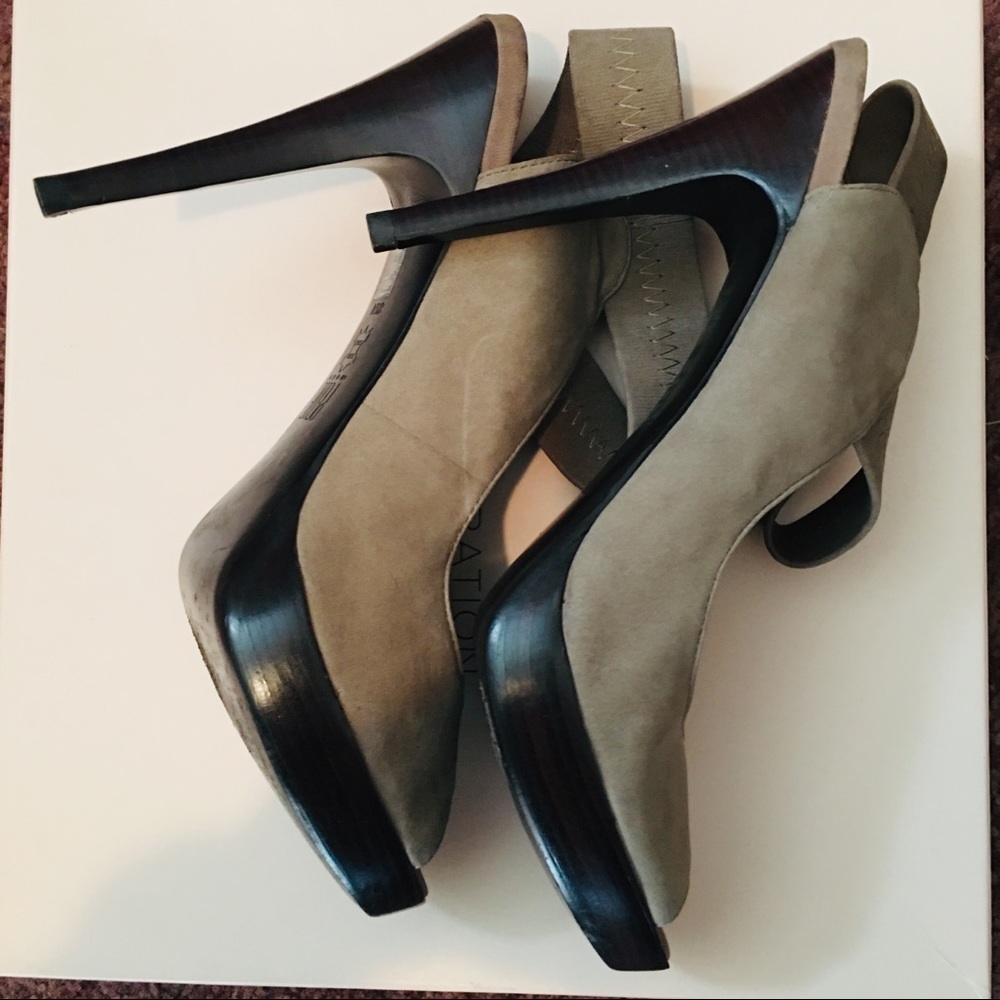 Pelle Moda Suede ankle strap peep toe w/ 5” heel!